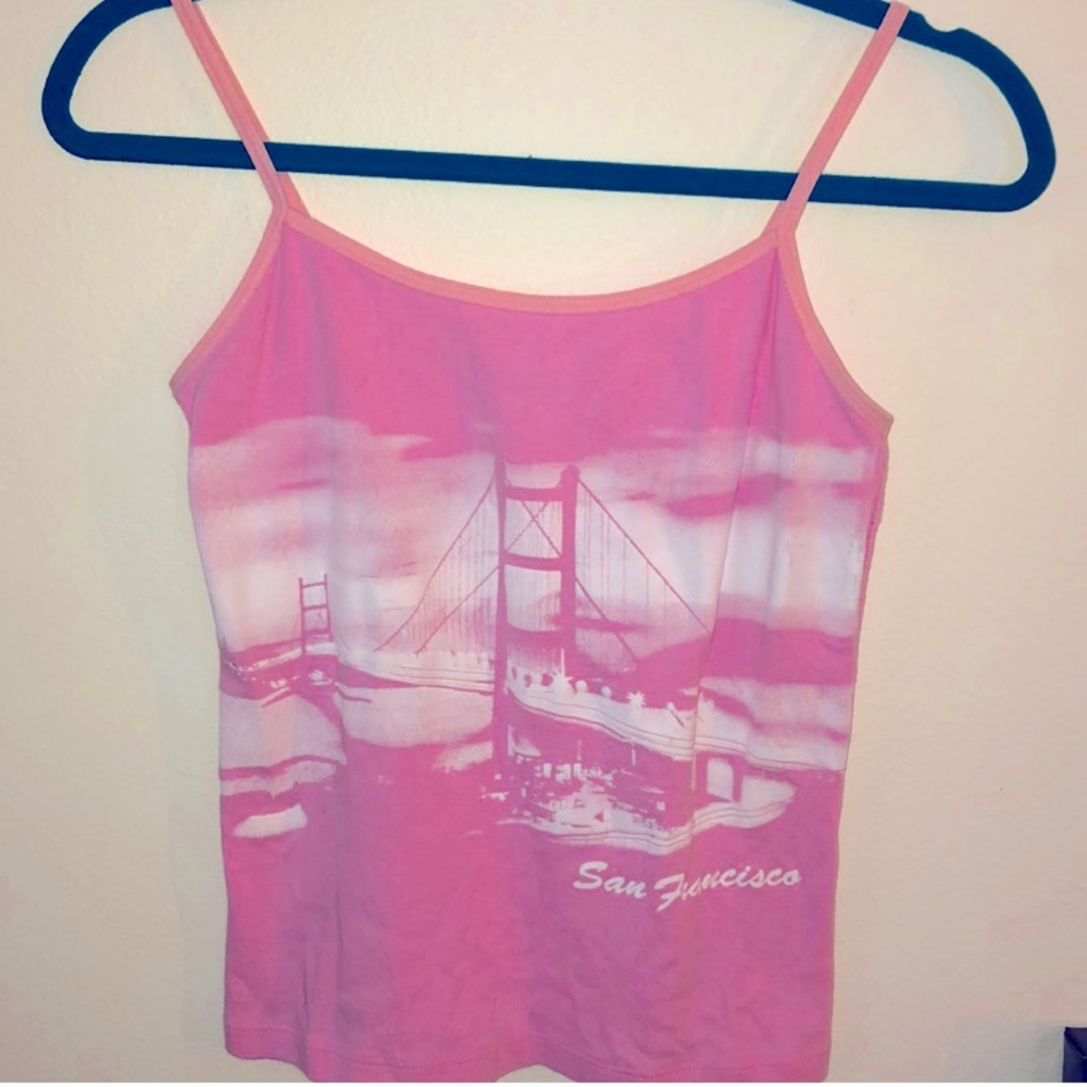 Pink San Francisco skyline tank top